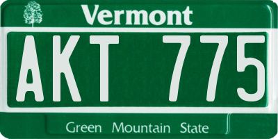 VT license plate AKT775
