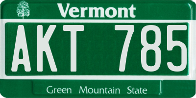VT license plate AKT785