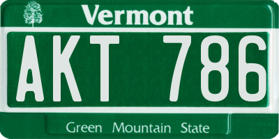 VT license plate AKT786