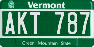 VT license plate AKT787