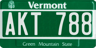 VT license plate AKT788