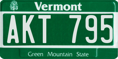 VT license plate AKT795