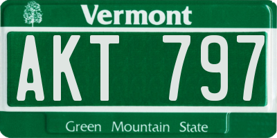 VT license plate AKT797
