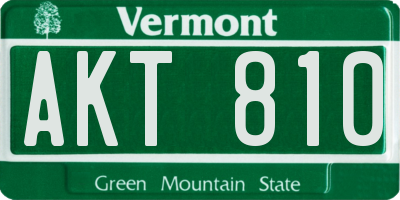 VT license plate AKT810