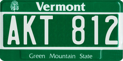 VT license plate AKT812