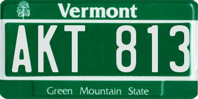 VT license plate AKT813