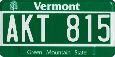 VT license plate AKT815