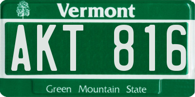 VT license plate AKT816