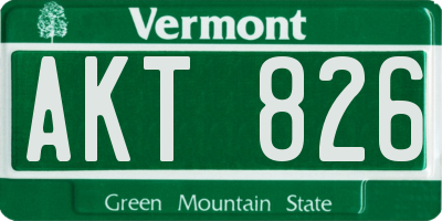 VT license plate AKT826