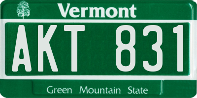 VT license plate AKT831