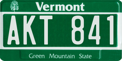 VT license plate AKT841