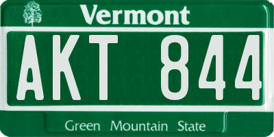 VT license plate AKT844