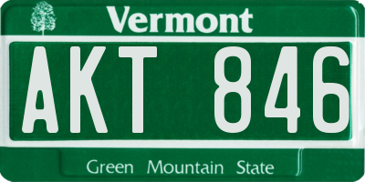 VT license plate AKT846