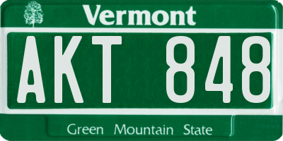 VT license plate AKT848