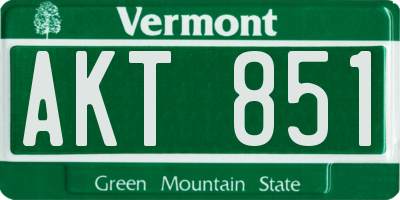 VT license plate AKT851