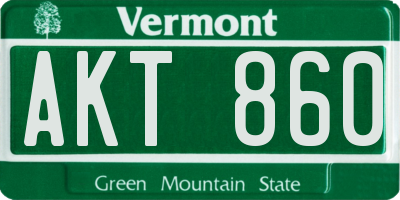 VT license plate AKT860