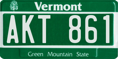 VT license plate AKT861