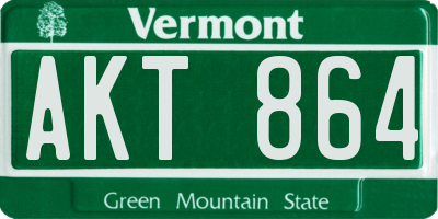 VT license plate AKT864