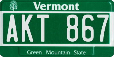 VT license plate AKT867