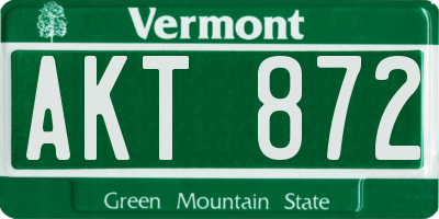 VT license plate AKT872