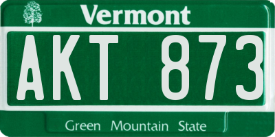 VT license plate AKT873