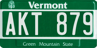 VT license plate AKT879