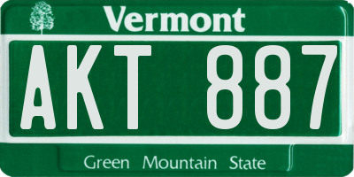 VT license plate AKT887