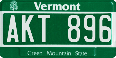 VT license plate AKT896
