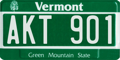 VT license plate AKT901