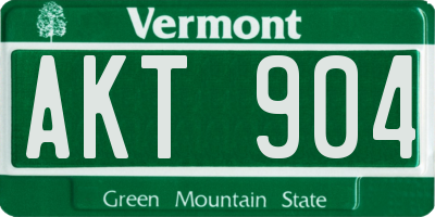 VT license plate AKT904