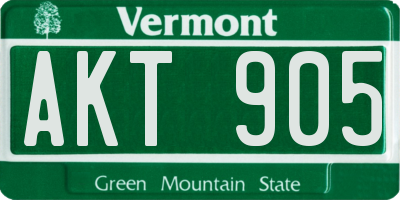 VT license plate AKT905