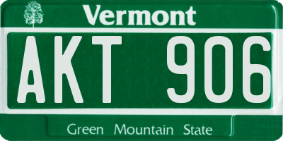 VT license plate AKT906