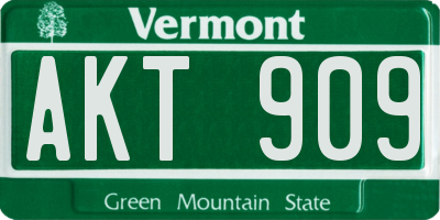 VT license plate AKT909
