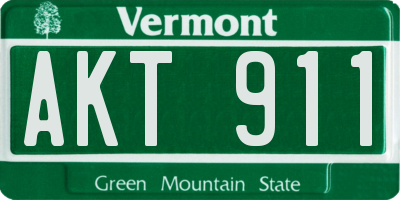 VT license plate AKT911