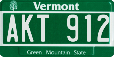 VT license plate AKT912