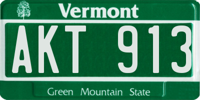 VT license plate AKT913