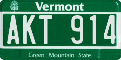 VT license plate AKT914