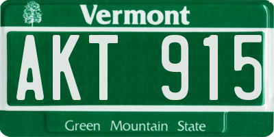 VT license plate AKT915