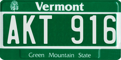 VT license plate AKT916
