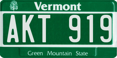VT license plate AKT919
