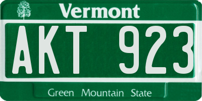 VT license plate AKT923