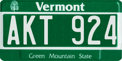 VT license plate AKT924