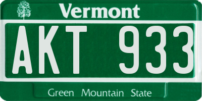 VT license plate AKT933
