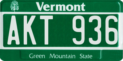 VT license plate AKT936