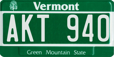 VT license plate AKT940
