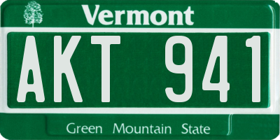 VT license plate AKT941