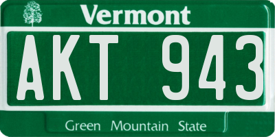 VT license plate AKT943