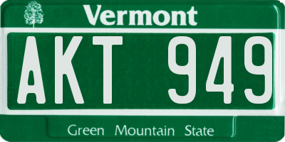VT license plate AKT949