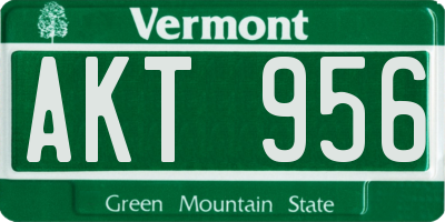 VT license plate AKT956