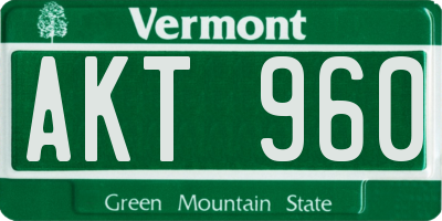VT license plate AKT960